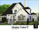 Sims 4 — Modern Tudor by ALGbuilds — Modern Tudor is a 4 bedroom 3 bath Tudor style modern home with garage. Inside you
