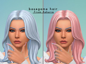 Sims 4 — Wave Medium Hair by Ashuria — Basegame hair with pastel recolors.