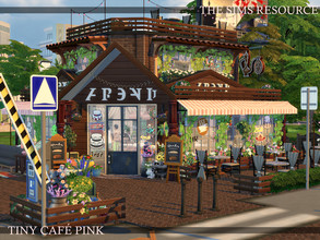 Sims 4 — Tiny Cafe Pink | noCC by simZmora — Great place to visit and enjoy a cup of coffee. The perfect environment for