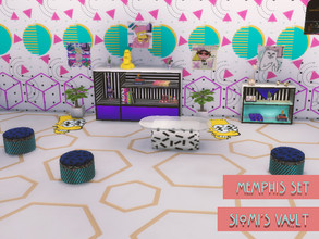 Sims 4 — Memphis Set by siomisvault — Hello Hola Ciao I made this new set named it Memphis (Baahaha killed myself