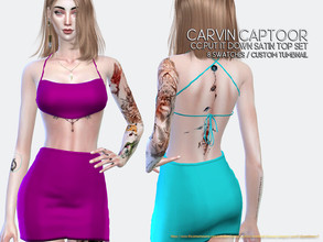 Sims 4 — CC.Put It Down Satin Top Set by carvin_captoor — Created for sims4 Original Mesh All Lod 8 Swatches Don't