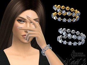 Sims 4 — Princess cut crystals double bracelet by Natalis — Princess cut crystals double bracelet. 3 crystal shadows. 2