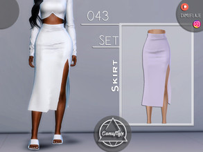 Sims 4 — SET 043 - Skirt by Camuflaje — Fashion set that includes a blouse and a skirt ** Part of a set ** * New mesh *