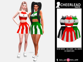 Sims 4 — Cheerleader (Dress) by Beto_ae0 — Cheerleader outfit with many colors, hope you like it - 33 colors -