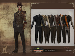 Sims 4 — STEAMPUNKED _CORVUS OUTFIT by DanSimsFantasy — Steampunk style masculine formal attire. Location: full clothes.