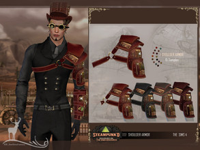 Sims 4 — STEAMPUNKED _ SHOULDER ARMOR by DanSimsFantasy — Steampunk style armor for left shoulder, it is part of the