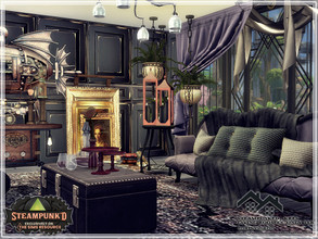 Sims 4 — Steampunked- KRES - Living Room -  CC only TSR by marychabb — I present a room - Living Room , that is fully