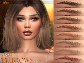Sims 4 — Jasmin Eyebrows N104 [Patreon] by MagicHand — Natural straight eyebrows in 13 colors - HQ Compatible. Preview -