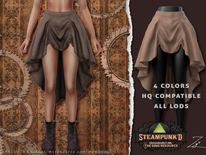 Sims 4 — Steampunked Leather skirt by _zy — 4 colors HQ COMPATIBLE ALL LODS