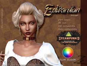 Sims 4 — Steampunked Edwardian Hairstyle by _zy — 24+ colors All lods HQ compatible Hats compatible color slider