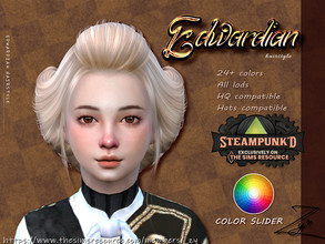 Sims 4 — Steampunked Edwardian Hairstyle for Kids by _zy — 24+ colors All lods HQ compatible Hats compatible color slider