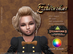 Sims 4 — Steampunked Edwardian Hairstyle for Toddlers by _zy — 24+ colors All lods HQ compatible Hats compatible color