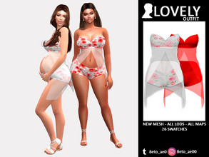 Sims 4 — Lovely (Outfit) by Beto_ae0 — Dressed in various colors and patterns, I hope you like it - 26 colors -