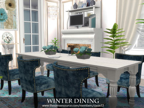 Sims 4 — Winter Dining by dasie22 — Winter Dining is a contemporary dining room. Please, use code "bb.moveobjects