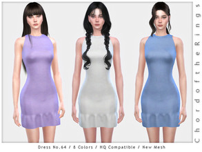 Sims 4 — ChordoftheRings Dress No.64 by ChordoftheRings — ChordoftheRings Dress No.64 - 8 Colors - New Mesh (All LODs) -