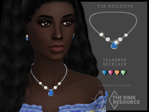 Sims 4 — Teardrop Pearl Necklace by Glitterberryfly — Matching necklace for the earrings! 