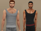 Sims 4 — Nick - Men's Tank Top by CherryBerrySim — Classic athletic wear tank top with stripes for male sims. New mesh