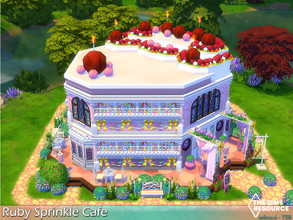 Sims 4 — Ruby Sprinkle Cafe / No CC by nolcanol — Ruby Sprinkle Cafe, what a great cafe it is. From the outside, it looks