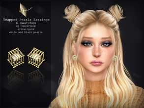 Sims 4 — Trapped Pearls Earrings by AurumMusik — New pearl earrings in cage by Aurum for female sims 