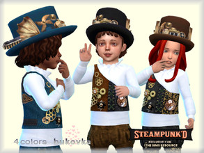 Sims 4 — Steampunked Hat  by bukovka — Steampunk hat for boys and girls, toddlers. Installed standalone, suitable for the