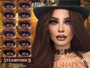Sims 4 — Steampunked - Donna Eyeshadow N23 by MagicHand — Steampunk eyeshadow with crystals in 15 colors - HQ compatible.