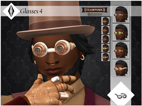 Sims 4 — Steampunked - Glasses 4 by AleNikSimmer — Double version of my Glasses 3 with a leather band that goes around