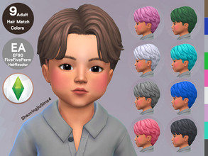 Sims 4 — Toddler EF90 FiveFivePerm Hair Recolor by jeisse197 — Category : Hair Recolor - 9 EA Adult Match Colors In Age :