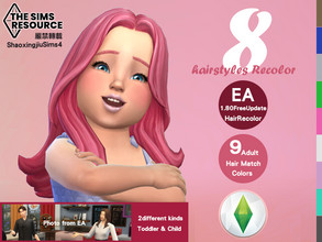 Sims 4 — EA 1.80 FreeUpdate Hair Recolor by jeisse197 — Category : Hair Recolor - 9 EA Adult Match Colors In Age :