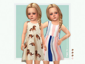 Sims 4 — Lenita Dress by lillka — 4 swatches Base game compatible Custom thumbnail