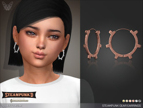 Sims 4 — Steampunked - Steampunk Hoop Earrings For Kids by feyona — Steampunk Hoop Earrings For Kids come in 6 colors: 2