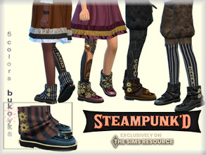 Sims 4 — Steampunked Shoes  by bukovka — Steampunk shoes for boys and girls, kids. Installed standalone, suitable for the