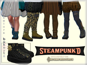 Sims 4 — Steampunked Shoes toddler by bukovka — Toddler boots for both genders. Installed independently. The new mesh is
