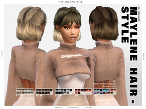 Sims 4 — LeahLillith Maylene Hairstyle by Leah_Lillith — Maylene Hairstyle All LODs Smooth bones Custom CAS thumbnail