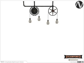 Sims 4 — Steampunked | Charlotte Ceiling Lamp With Pulley Short by ArtVitalex — Bathroom Collection | All rights reserved