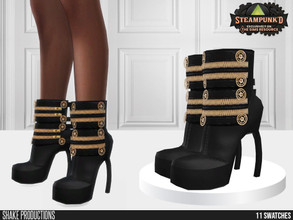 Sims 4 — Steampunked High Heels 1 by ShakeProductions — Shoes/Boots New Mesh All LODs Handpainted 10 Colors