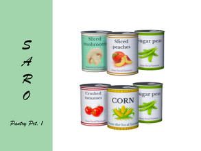 Sims 4 — SARO pantry cannedfood by SSR99 — Canned food for pantry! They are seperate cans so you can decorate with them
