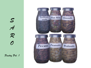 Sims 4 — SARO pantry NutJar by SSR99 — A glass jar with nuts and seeds! Perfect for pretty pantries or kitchen decor