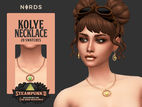 Sims 4 — Steampunked - Kolye Necklace by Nords — This is a a necklace with a gear around a precious gemstone pendant.The