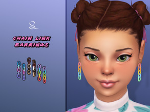 Sims 4 — Chain Link Earrings by simlasya — All LODs New mesh 6 swatches Teen to elder Custom thumbnail In the earrings