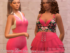 Sims 4 — Accessory Bra (Gloves Category) by Dissia — Accessory bra with straps which you can wear under tops :) Available