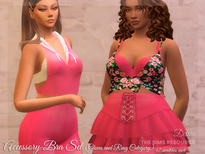 Sims 4 — Accessory Bra Set (Gloves and Ring Category) by Dissia — Accessory bra with straps which you can wear under tops