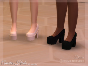 Sims 4 — Amaris Heels by Dissia — High heels on platform with square heel in many colors Available in 47 swatches