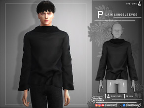 Sims 4 — Plain Longsleeves by Mazero5 — Just your typical plain longsleeves 14 Swatches to choose from All Lods