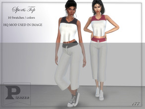 Sims 4 — Sports Top by pizazz — Sports Top for your female sims. Sims 4 games. Put something stylish on your sims the