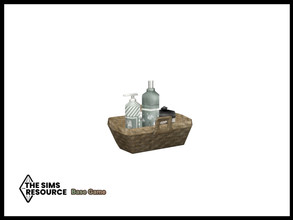 Sims 4 — Back To Nature Bath Basket by seimar8 — Maxis match bath basket in light brown wicker with spa bottles Base Game