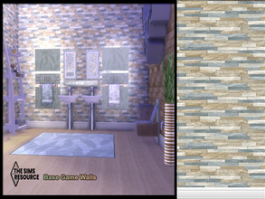 Sims 4 — Back To Nature Bathroom Tile by seimar8 — Maxis match bathroom tile wall with white skirting board Base Game
