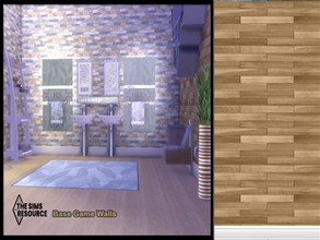 Sims 4 — Back To Nature Wood Wall Tile by seimar8 — Maxis match wood wall tile in a warm medium brown and white skirting