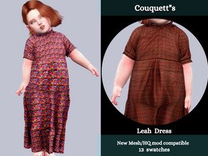 Sims 4 — Leah Dress by couquett — long dress for toddler girls this dress have 13 colors to choose has custom miniature