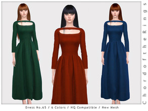 Sims 4 — ChordoftheRings Dress No.65 by ChordoftheRings — ChordoftheRings Dress No.65 - 6 Colors - New Mesh (All LODs) -