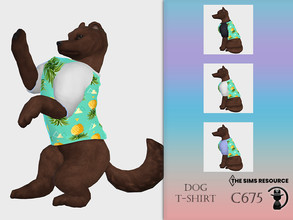 Sims 4 — Dog T-shirt C675 by turksimmer — 3 Swatches Compatible with HQ mod Works with all of skins Custom Thumbnail All
